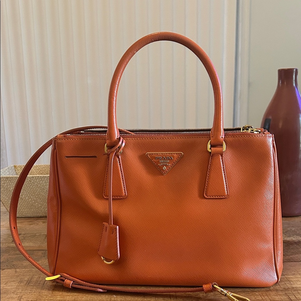 Prada Orange Leather Satchel